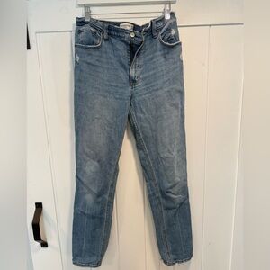 Abercrombie & Fitch Distressed Light Blue Straight Leg Jeans